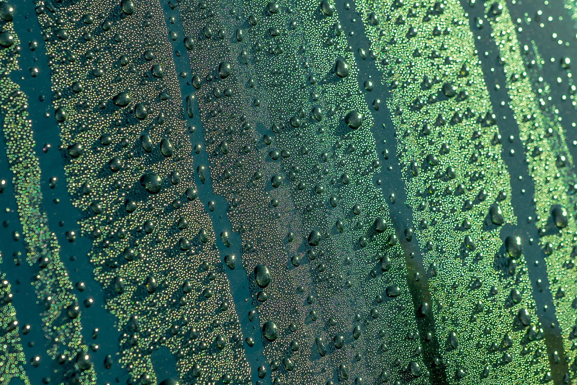 Kondenstropfen von Wasser an einer kalten Oberfläche Kondenstropfen von Wasser an einer kalten Oberfläche