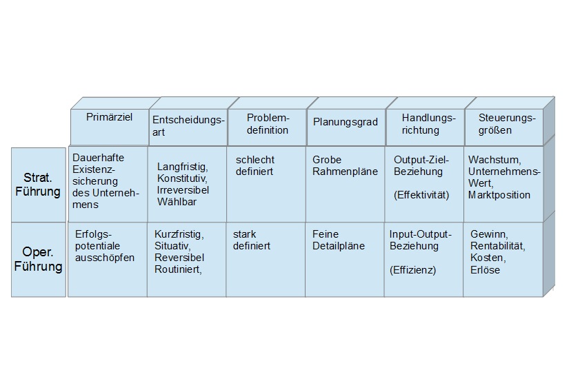 Vergleich strategische und operative Führung Vergleich strategische und operative Führung