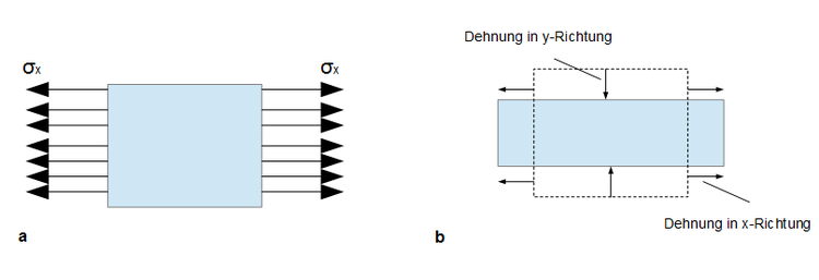Lngsdehnung und Querdehnung