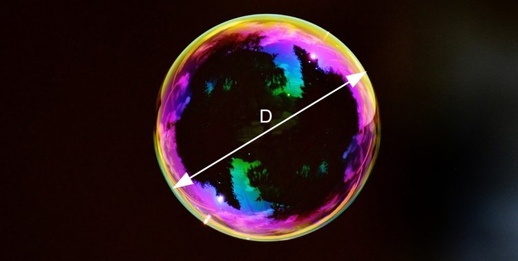 Durchmesser einer Kugel - Hier: Seifenblase