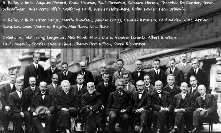 Einige der bedeutendsten Physiker des 20. Jahrhunderts auf einem Foto