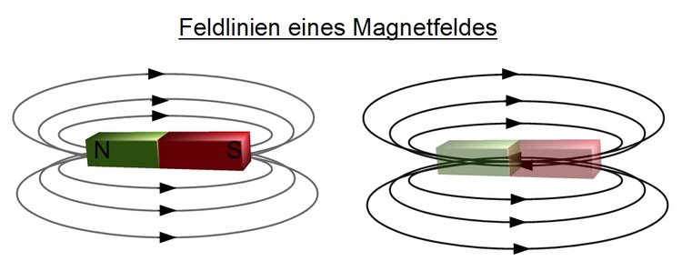 Feldlinien eines Magnetfeldes