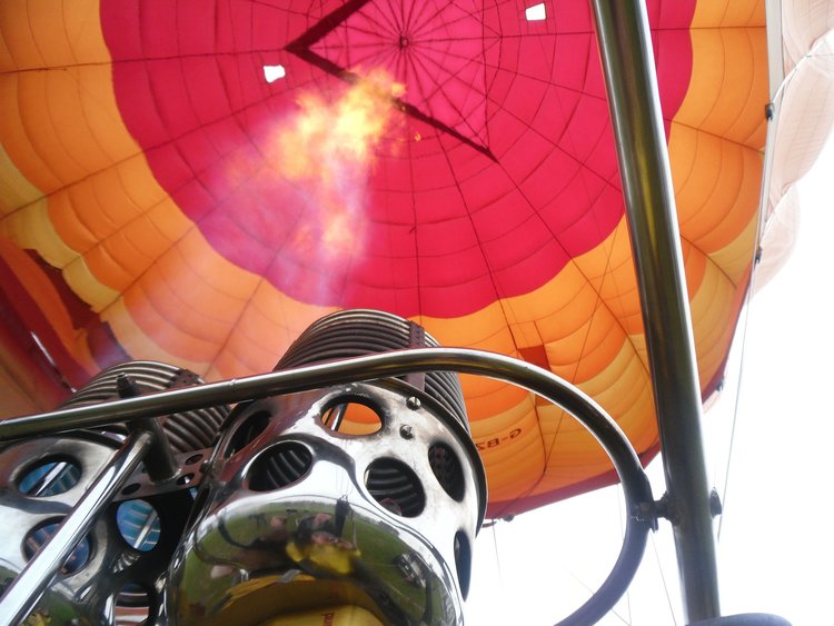 Zufuhr von Wärme in Heißluftballon