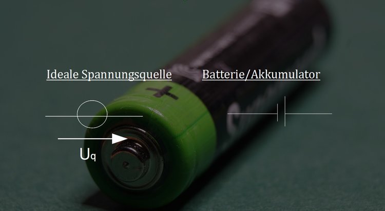 Schaltzeichen fÃ¼r ideale Spannungsquelle, Batterie bzw. Akkumulator