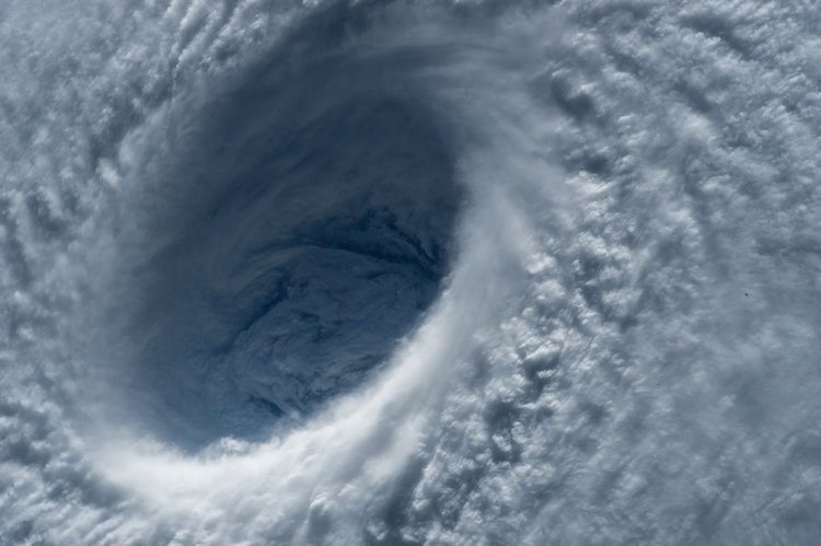 Strömung innerhalb eines Wirbelsturms (Taifun)