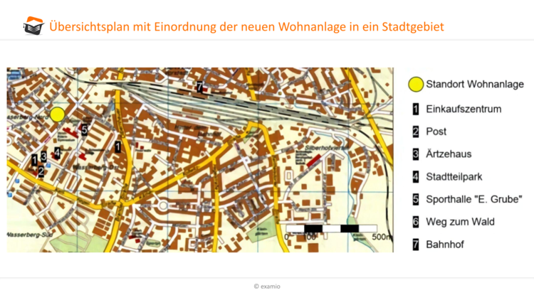 Übersichtsplan Einordnung in Wohnanlage