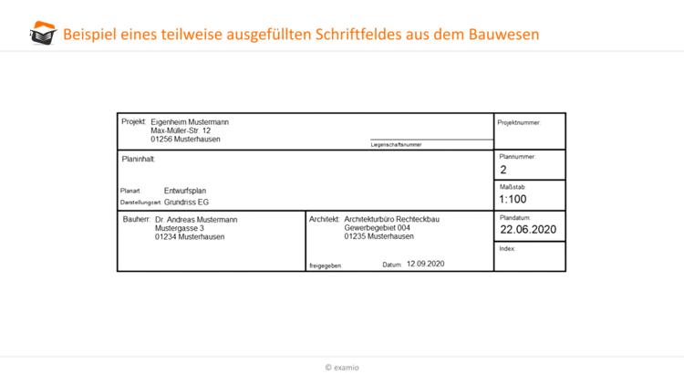 Schriftfeld Bauwesen