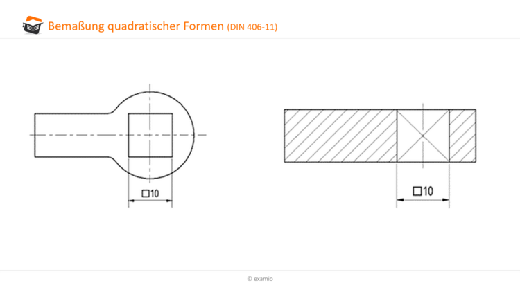 Bemaßung quadratischer Formen