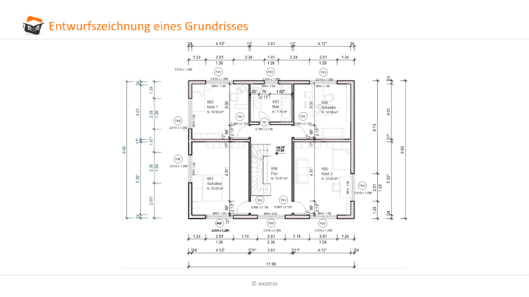 Entwurfszeichnung eines Grundrisses